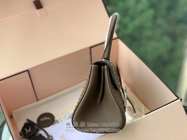 DELVAUX女包 德爾沃比利時單肩包 純手工蜜蠟縫線 德爾沃女手提包 女手拎包 Ds0028手縫大象灰 Delvaux斜挎包  fcs1390